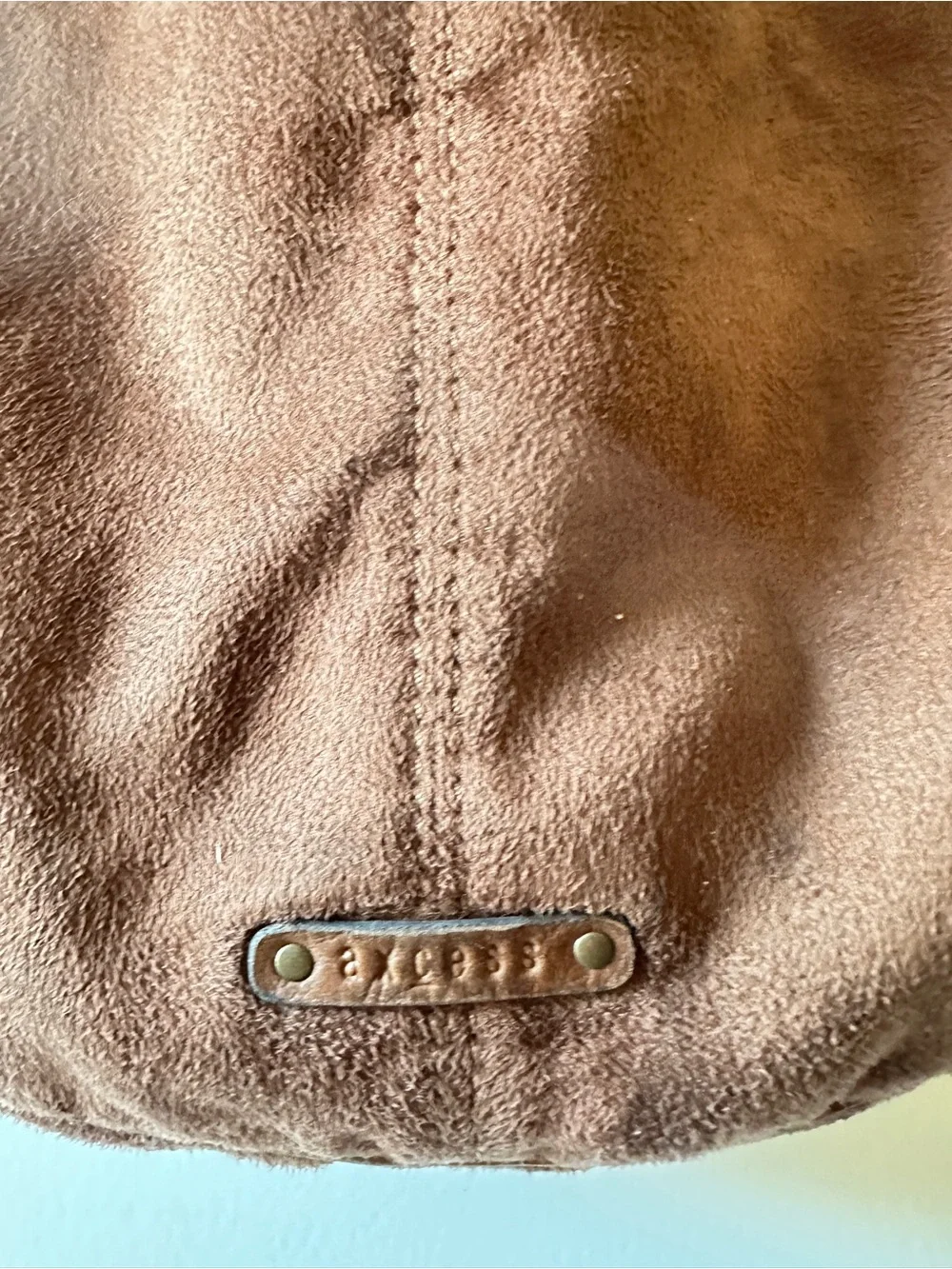 Axcess Brown Suede Braided-Handle Hobo